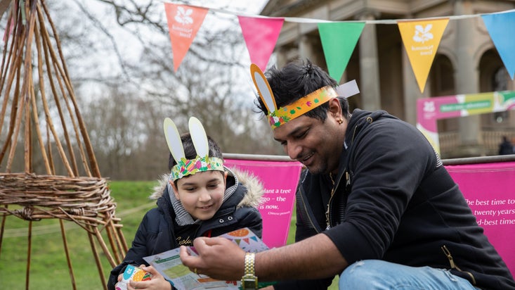 Visitors enjoying Easter activities at Gibside, Tyne & Wear